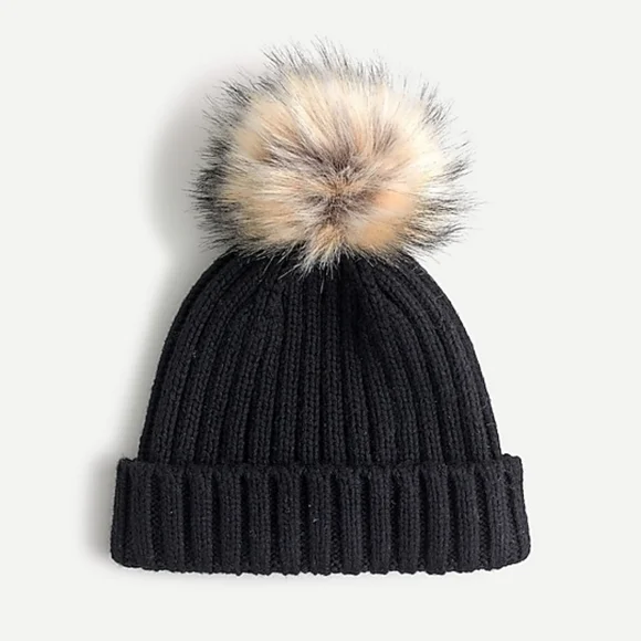 J. Crew | Accessories | J Crew Ribbed Beanie With Fauxfur  display picture 2